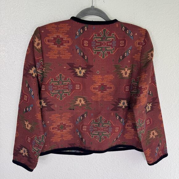 Stonebridge Jacket Womens Petite Small Tapestry Aztec Southwestern Boho Western - Picture 2 of 9
